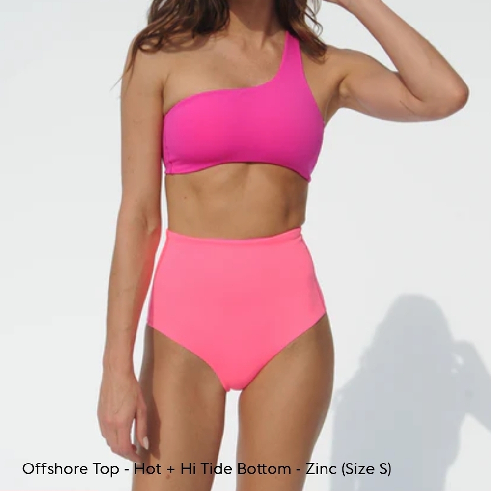 Left On Friday Hot Pink One-Shoulder Bikini